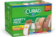 💊 curad assorted bandages variety pack - 300 pieces | antibacterial, heavy duty, fabric, waterproof logo