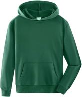 spring & gege soft hoodies for children (3-12 years): youth solid classic hooded pullover sweatshirts логотип