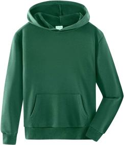 img 4 attached to Spring & Gege Soft Hoodies for Children (3-12 Years): Youth Solid Classic Hooded Pullover Sweatshirts