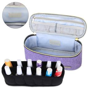 img 2 attached to Luxja Nail Polish Organizer: Stylish Purple Case | Holds 12 Bottles (15ml - 0.5 fl.oz) | Perfect for Polish and Small Tools