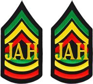 🎖️ military rgy rasta sergeant embroidered iron-on patch set - pack of 2 logo