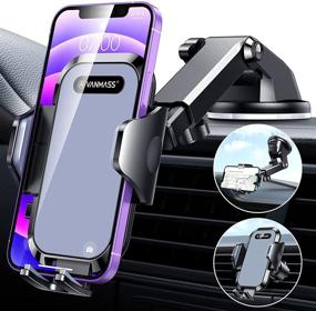 img 4 attached to [2021 Upgraded] VANMASS Universal Cell Phone Holder Car Handsfree Mount Dashboard Windshield Vent Durable Hook Clip Truck Mount Compatible for iPhone 13 12 11 Pro Max X SE 8 7