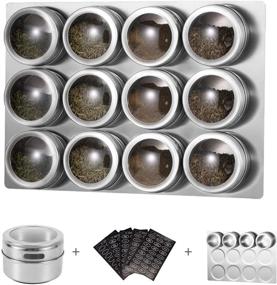 img 4 attached to 🌶️ Organize and Access Your Spices Effortlessly with HEFANTU 12 Magnetic Spice Tins and Wall Mount Storage Racks - Includes 120 Spice Labels! (Silver)