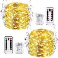 jmexsuss 2 pack christmas fairy lights battery operated - 100 led 33ft remote 🎄 control fairy lights: warm white twinkle string lights outdoor waterproof for bedroom indoor wedding xmas decoration logo