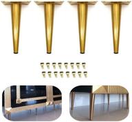 4pcs 7.5'' furniture cabinet metal legs: tall sleek tapered leg, brushed nickel finish for kitchen, sofa table, bed logo