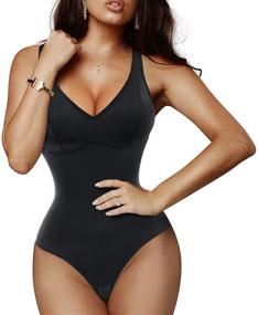 img 1 attached to 👗 Irisnaya Bodysuit: Stylish and Comfortable Stretchy Leotards Jumpsuits for Women's Clothing