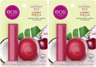 🥥 eos super soft shea lip balm - coconut milk and cherry vanilla: 24 hour hydration for dry lips - pack of 2 logo