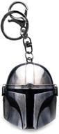 🔑 mandalorian helmet keychain: authentic lucasfilms official merchandise logo