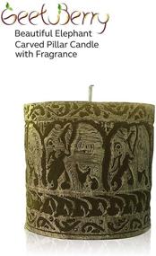 img 2 attached to GeetuBerry Beautiful Elephant Carved Scented Pillar Candle (Green)