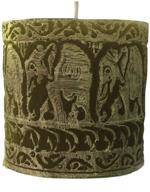 geetuberry beautiful elephant carved scented pillar candle (green) логотип