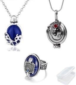 img 4 attached to PPX Daywalking Katherine Necklace Pendant Charm Necklace - Royal Blue, Vampire Diaries Daylight Walking Signet Damon's Ring for Fans, with Transparent Box