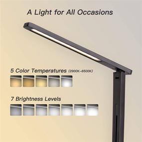 img 3 attached to 🌟 Multifunctional LED Desk Lamp: Colorsmoon 2-in-1 Dimmable Office Table Lamp with 35 Light Settings, Built-in Wireless Charger & USB Charging Port - Ideal for Home Office, Study, Reading, and Living Spaces