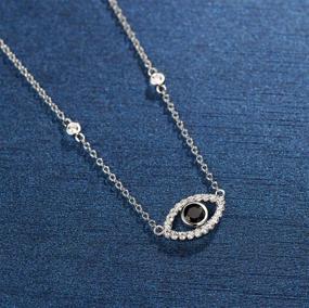 img 2 attached to 🧿 FANCIME Yom Kippur Gifts: Sterling Silver Evil Eye Necklace and Bracelet Set with Cubic Zirconia Simulated Diamond Pendant, Danity Fine Jewelry for Women and Girls