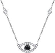 🧿 fancime yom kippur gifts: sterling silver evil eye necklace and bracelet set with cubic zirconia simulated diamond pendant, danity fine jewelry for women and girls logo