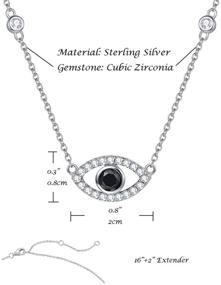 img 3 attached to 🧿 FANCIME Yom Kippur Gifts: Sterling Silver Evil Eye Necklace and Bracelet Set with Cubic Zirconia Simulated Diamond Pendant, Danity Fine Jewelry for Women and Girls