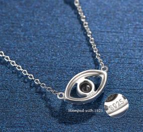 img 1 attached to 🧿 FANCIME Yom Kippur Gifts: Sterling Silver Evil Eye Necklace and Bracelet Set with Cubic Zirconia Simulated Diamond Pendant, Danity Fine Jewelry for Women and Girls