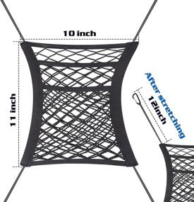 img 2 attached to Сетчатый карман для автомобиля TRIFOOT 3-х слойный сетчатый карман для руки: защитите свою сумку с помощью этой эластичной автомобильной сетчатой сумки и премиум карабинов.clips