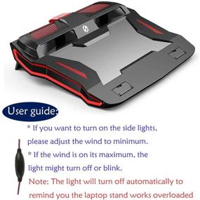 img 3 attached to 💻 Gaming Laptop Cooling Pad - 17 Inch Double Blower Cooler Pad with Dust Filter, Flexible Rubber Ring, Red Lights, Adjustable Mount Stand - Black