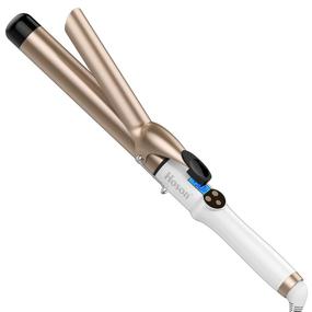 img 4 attached to 🔥 Hoson Professional Ceramic Tourmaline Coating Curling Iron - 1 1/4 Inch Barrel, LCD Display, 9 Heat Settings, Suitable for All Hair Types (225°F to 450°F), Includes Glove