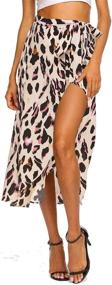 img 4 attached to Leopard Cover Skirts Swimwear Yellow Women's Clothing and Swimsuits & Cover Ups