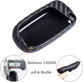 img 3 attached to Carbon Fiber Pattern Key Fob Cover Case for Jeep Renegade Grand Cherokee Compass Ram Dodge Challenger Journey Durango Dart Chrysler 200 300 Keyless Entry Remote