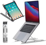 🖥️ регулируемая подставка для ноутбука на стол - идеально подходит для macbook pro и air 13 15 17 дюймов, эргономичная компьютерная подставка, подставка для ноутбука с патентованной системой securestop - улучшите свое рабочее пространство! логотип