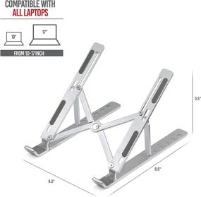 img 1 attached to 🖥️ Регулируемая подставка для ноутбука на стол - идеально подходит для MacBook Pro и Air 13 15 17 дюймов, эргономичная компьютерная подставка, подставка для ноутбука с патентованной системой SecureStop - улучшите свое рабочее пространство!