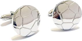 img 4 attached to BadmenHome Silver Soccer Ball Cufflinks