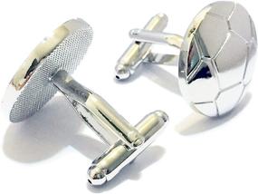 img 2 attached to BadmenHome Silver Soccer Ball Cufflinks