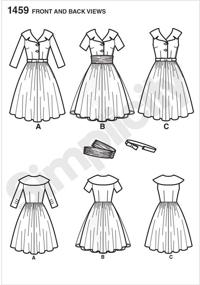 img 1 attached to Simplicity 1459: Elegant Vintage 1950's Women's Dress Sewing Pattern in Sizes 8-16