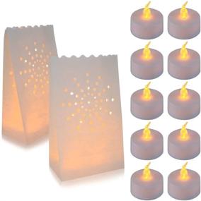 img 4 attached to Mesmerizing Wedding Party Decor: AceList 30 Set Luminaries Bag with Flameless Tea Lights