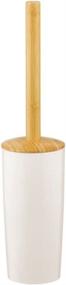 img 4 attached to 🧻 mDesign Bamboo Compact Toilet Bowl Brush and Holder - Bathroom Storage and Organization Solution - Bamboo Handle/Plastic Base - Space-Saving, Sturdy, Deep Cleaning Tool - Cream/Natural