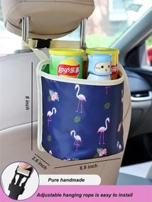 img 3 attached to 🚗 Blue Car Trash Can: Cute and Small Garbage Bin for Front and Back Seat, Hangable Car Trash Bag, Compact Car Storage and Organization Solution