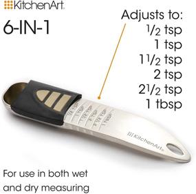 img 1 attached to 🥄 KitchenArt Professional Series Tablespoon: Adjustable Champagne Satin Measuring Spoon from 1/2 tsp to 1 inch