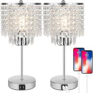 💡 stylish crystal touch control table lamp set with dual usb charging ports and dimmable features - perfect for bedrooms and living rooms логотип