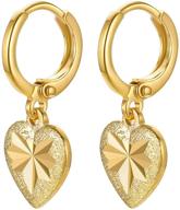 frosted gold-filled heart drop earrings: small huggie hoops for women and girls - fashionable jewelry gifts logo