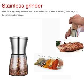 img 1 attached to 🧂 GTNINE Stainless Steel Salt and Pepper Grinders: Adjustable Coarseness for Sea Salt, Pepper, and Spices Mill - Get the Perfect Seasoning!