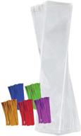 🛍️ versatile 100 pack clear plastic cellophane bags with colored twist ties for party favors and gifts (2"x10") logo