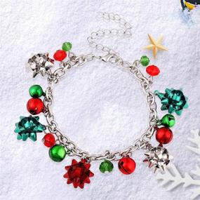 img 1 attached to 🎄 Stylish ALEXY Christmas Bracelets - Festive X-Mas Bow Charm & Jingle Bell Link Bracelets for Women, Girls & Kids