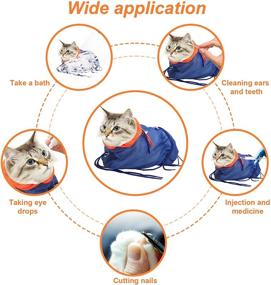 img 1 attached to Breathable Mesh Cat Bathing Bag - CatCan Grooming Bag for Nail Trimming, Bathing & Washing. Adjustable, Anti-Scratch Polyester Soft Bag