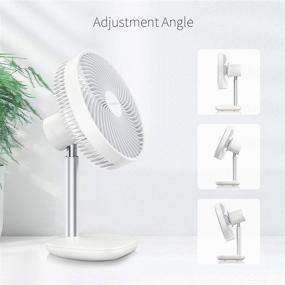 img 2 attached to 🔋 SmartDevil Rechargeable Battery Operated Small Desk Fan - 4 Speed Levels, Portable Personal Table Fan for Home Office Bedroom or Outdoor Use - Quiet Operation, Adjustable Tilt - White