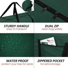 img 3 attached to 🎄 Primode Christmas Tree Storage Bag - 7.5 Ft. Holiday Tree Organizer, Durable 600D Oxford Material, Heavy Duty Xmas Storage Box (Green)