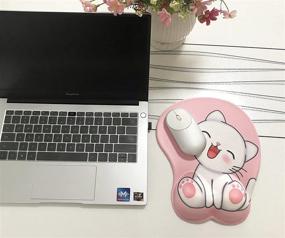 img 3 attached to 🐱 Cat-Pink 3D Mouse Pad with Ergonomic Wrist Rest Support, Non-Slip Gel, Anime Kawaii Cute Pink Design for Pain Relief and Enhanced Typing, Gaming, Home Office Work, and Study - Ideal for Notebook Computers