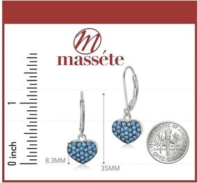 img 3 attached to Sterling Silver 925 Pave Simulated Diamond Puffy Heart Leverback Earrings Dangle - Elegant and Sparkling Earrings for Every Occasion