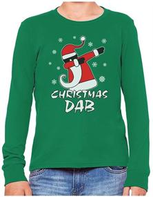 img 4 attached to 🎅 Dabbing Christmas Sleeve T Shirt - Boys' Clothing