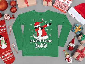 img 1 attached to 🎅 Dabbing Christmas Sleeve T Shirt - Boys' Clothing