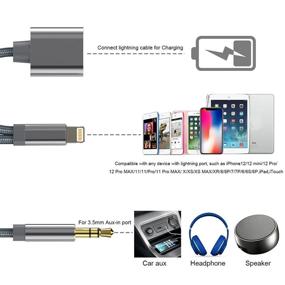 img 3 attached to Кабель Lightning to 3.5mm Aux с портом зарядки для iPhone 13 12 11 Mini Max Pro X XR XS Se 8 8P 7 7P - Совместим с динамиком, стерео, наушниками - Автомобильный аудио адаптер