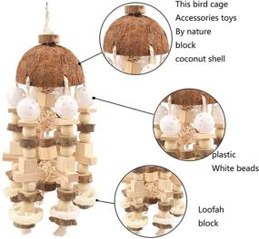 img 2 attached to 🐦 Wooden Building Blocks Bird Toy: Perfect Chew Toy for Small & Medium Parrots and Birds