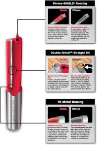 img 2 attached to 🔴 Freud 1/16" Double Flute Straight Bit with 1/4" Shank (04-096), Red - Enhanced SEO