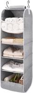 🛏️ storageworks 5-shelf jumbo hanging closet organizer: ideal nursery and bedroom storage solution for children - toy organizer included - gray canvas - 13"w x 13"d x 41.1"h логотип